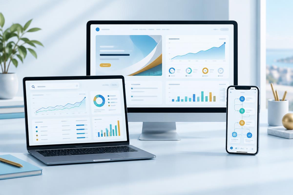 Responsive website project shown on laptop and phone